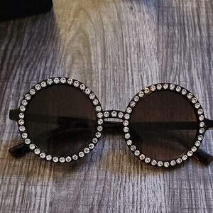 Elegant Black Crystal Embellished Sunglasses